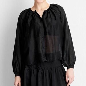 Future Collective Black Women's Balloon Long Sleeve Flowy Boho Top, NWT, Size L